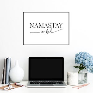 Namastay in Bed Printable, Namaste in Bed Print, Guest Room Decor, Yoga ...