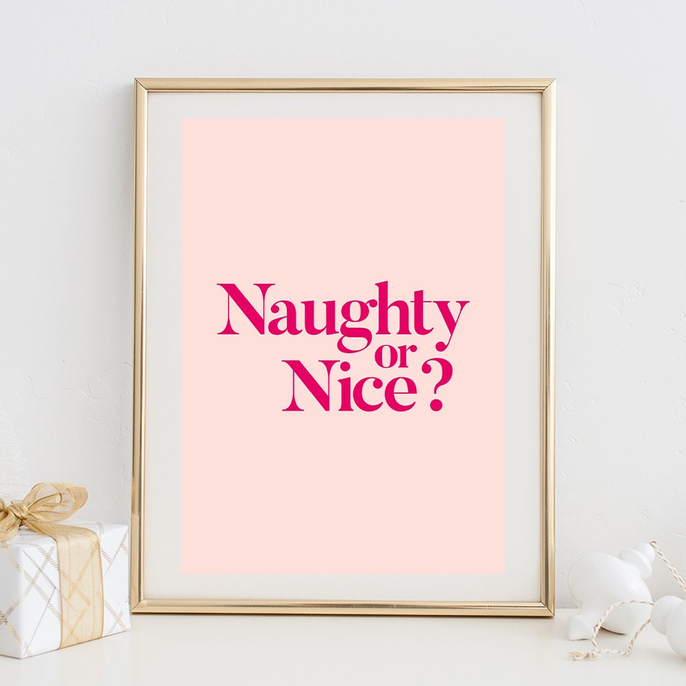 Christmas Printable Art Naughty or Nice Christmas Prints | Etsy