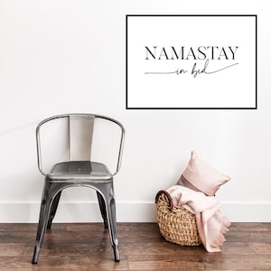 Namastay in Bed Printable, Namaste in Bed Print, Guest Room Decor, Yoga ...
