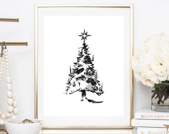 Christmas printable wall art, minimalist christmas print, scandinavian christmas, Christmas print, christmas home decor, downloadable prints