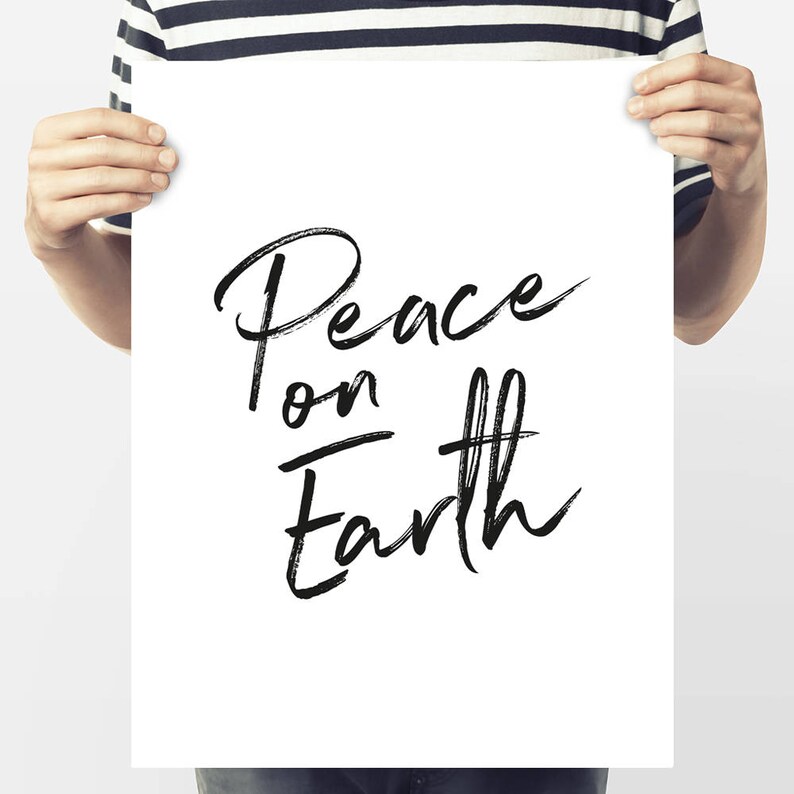 Peace on Earth Print Christmas Printable Wall Art Christmas - Etsy
