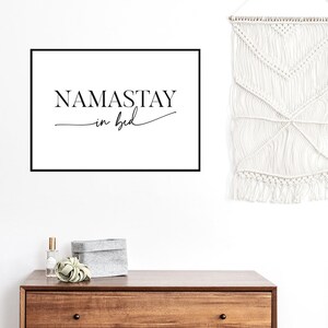 Namastay in Bed Printable, Namaste in Bed Print, Guest Room Decor, Yoga ...