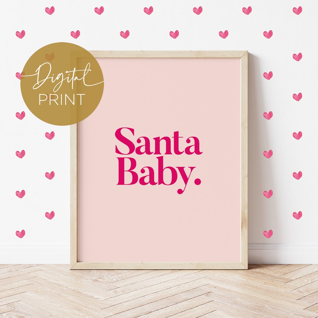 Christmas Prints Download, Santa Baby, Christmas Printable Wall Art ...