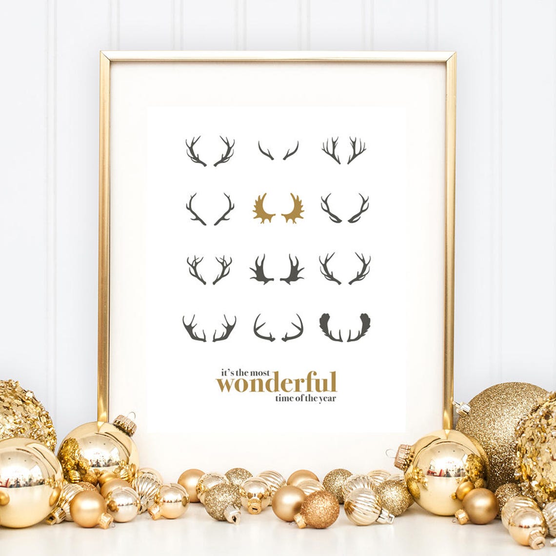 Christmas Printable Art Deer Antler Printable Christmas - Etsy