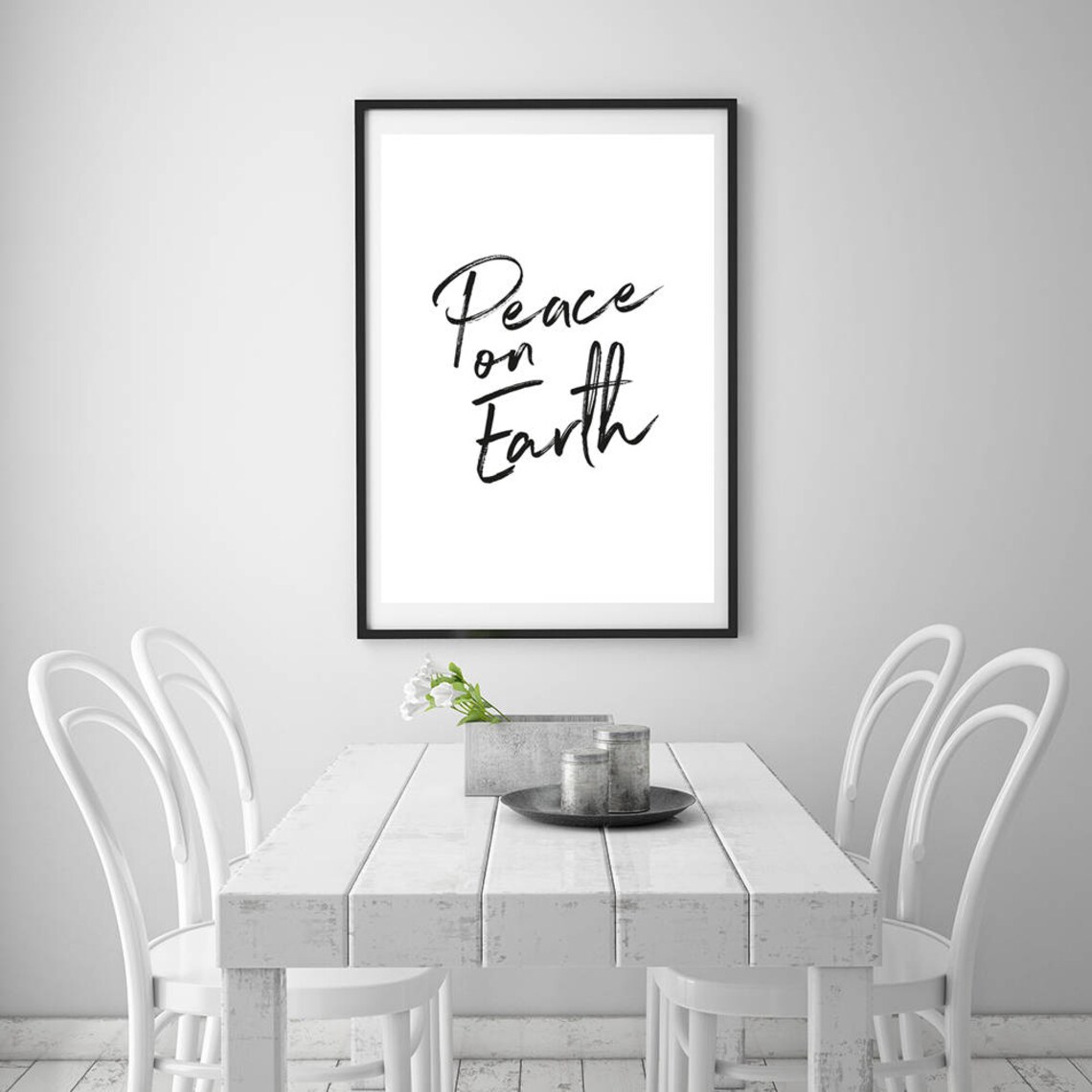 Peace on Earth Print Christmas Printable Wall Art Christmas - Etsy