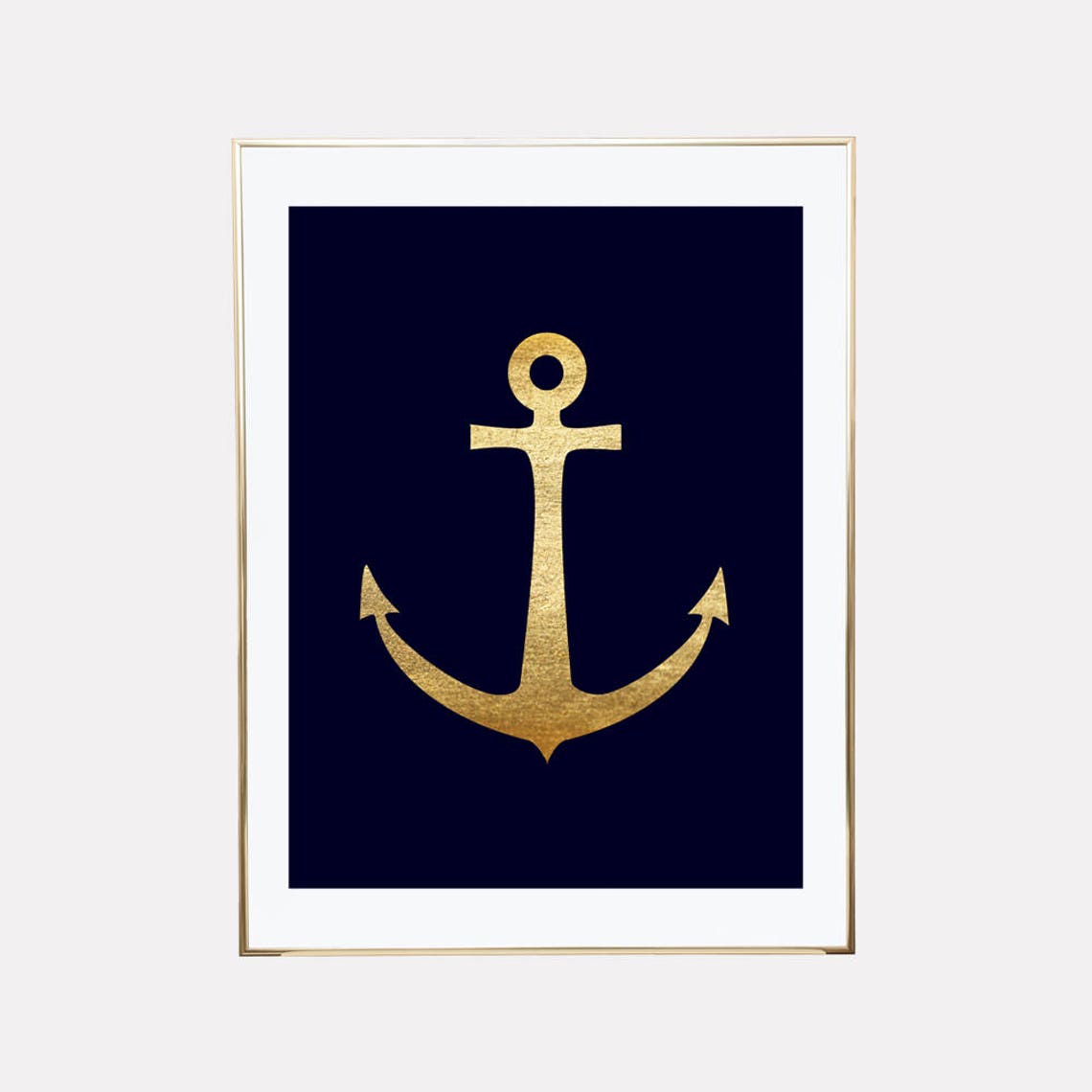 Navy and Gold Wall Art Nautical Printable Navy Gold Wall Etsy