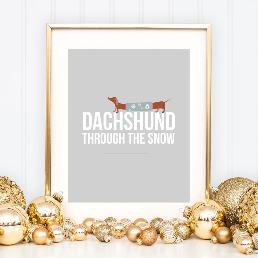 Dachshund Through the Snow Christmas Printable Wall Art - Etsy