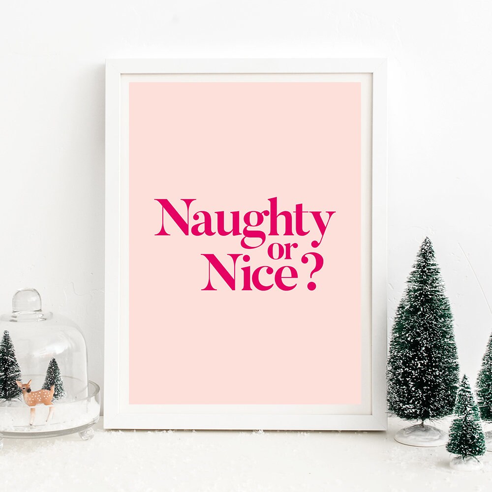 Christmas Printable Art Naughty or Nice Christmas Prints | Etsy