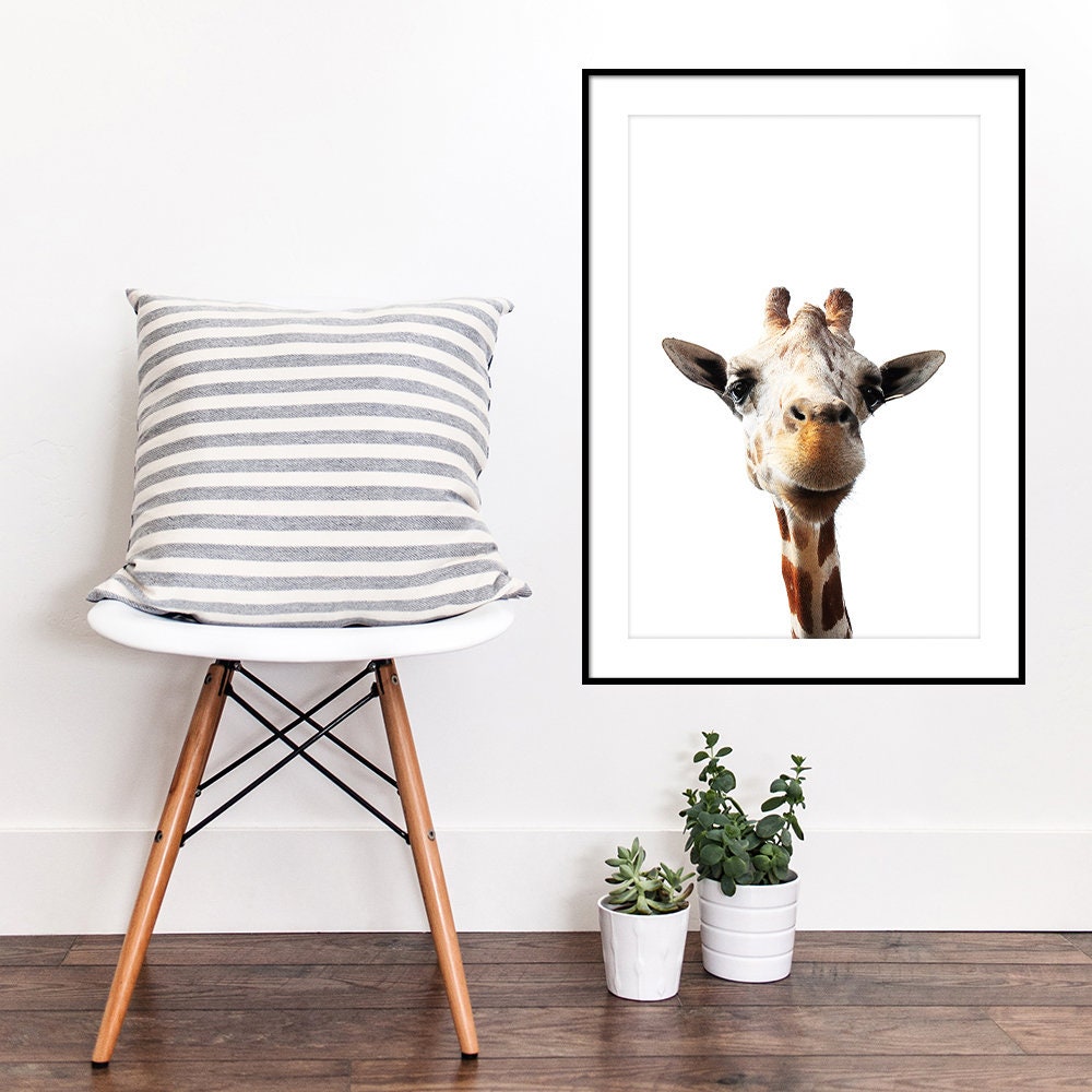 Giraffe Print Safari Nursery Art Safari Animals Wall Art | Etsy