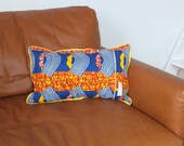 Cushion in fabric and African wax french 40x40cm (cover) ref:1042