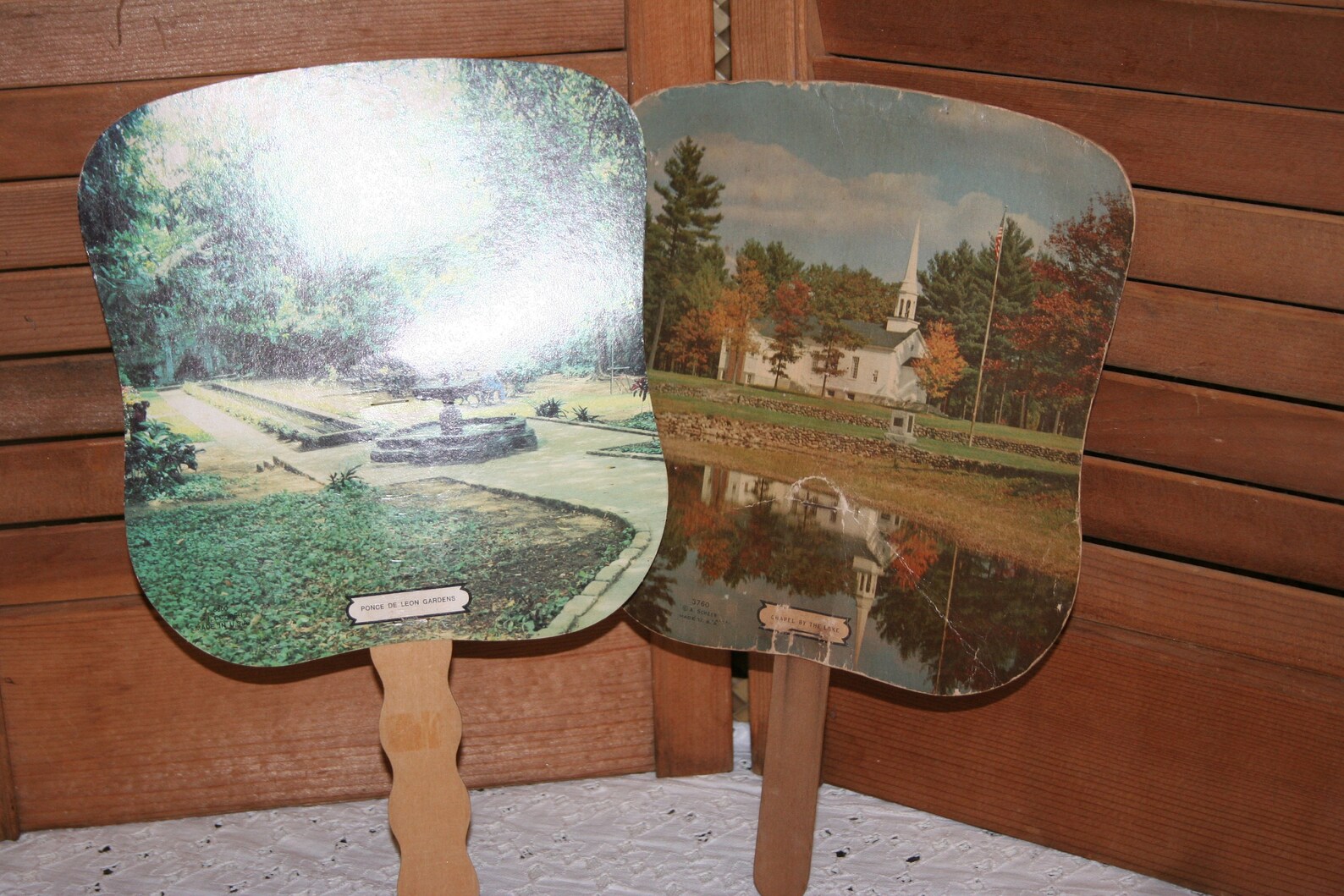 Vintage Hand Held Fans Pair of Church Fans Funeral Home Etsy