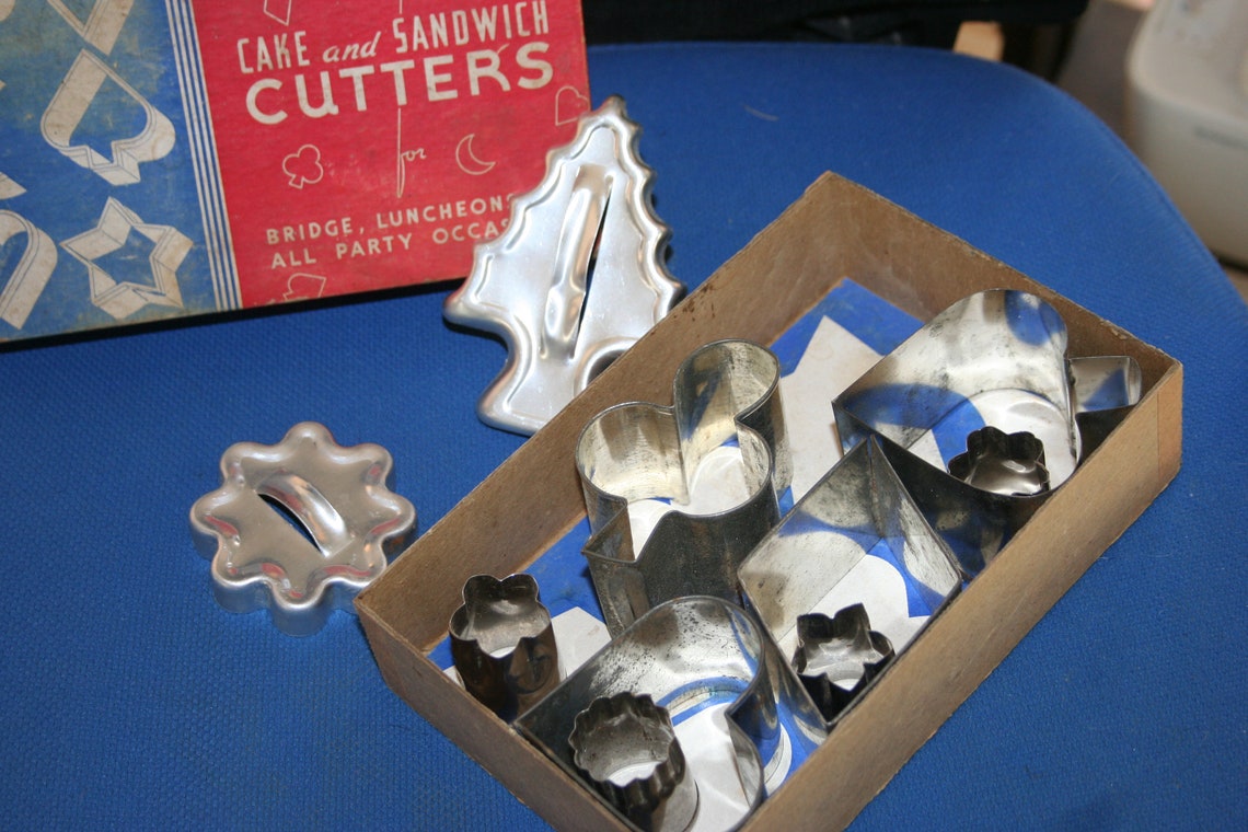 Vintage Metal Cookie Cutters Lot of Cake and Sandwich Etsy
