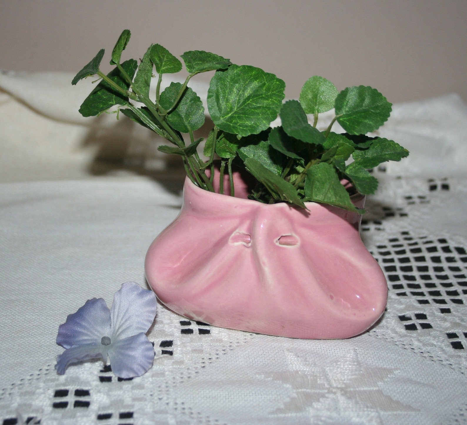 Vintage Baby Planter Pink Diaper Shaped Planter Vintage Etsy