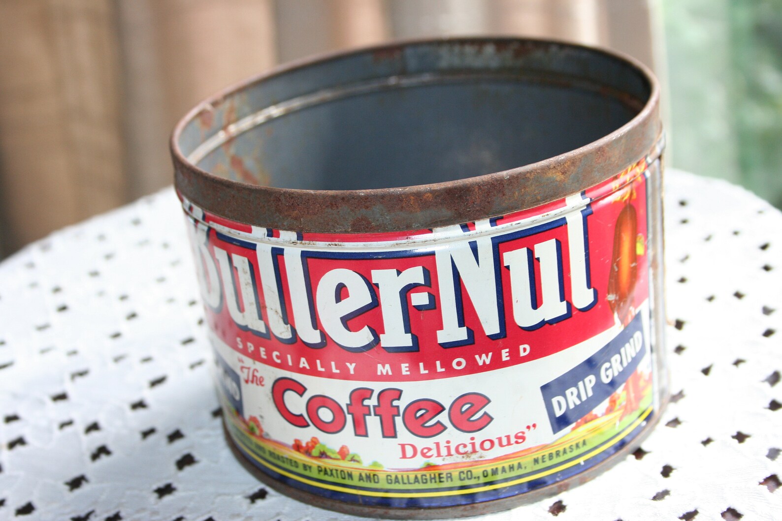Vintage Butter Nut Coffee Tin No Lid Metal Coffee Tin Etsy