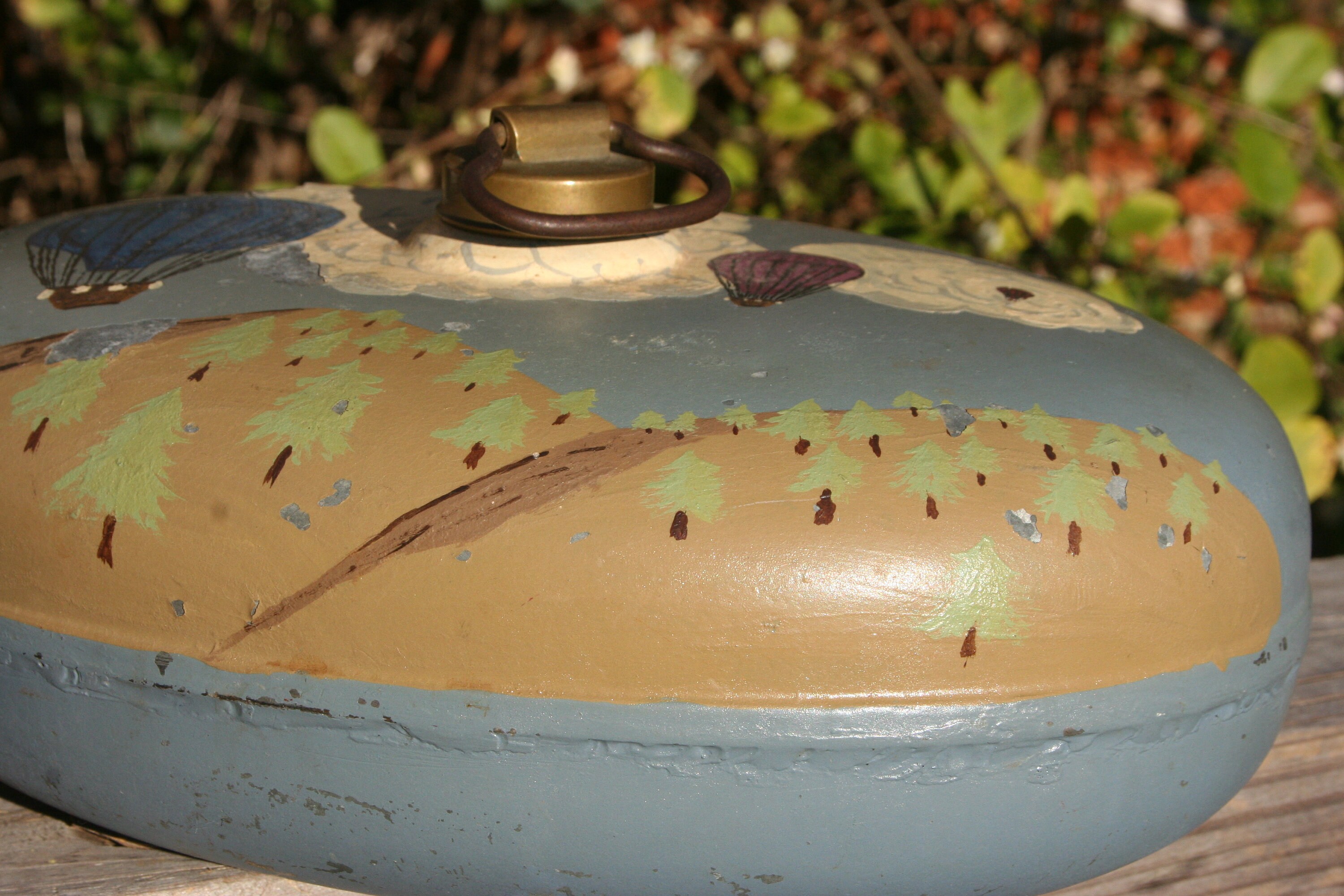 Vintage Metal Bed Warmer Hot Water Bed Warmer Hand Painted Etsy