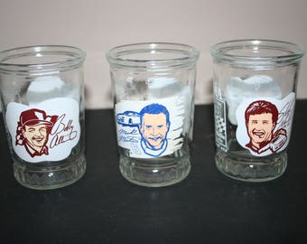 Bama Jelly Glass Collector Glasses, Race Car Driver Drinking Glasses, Champion Driver Glasses, Set of 3 Collector Glasses