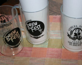 Samuel Adams Plastic Beer Mugs , Set of 3 Souvenir Mugs , First Annual Birmingham Brew Fest