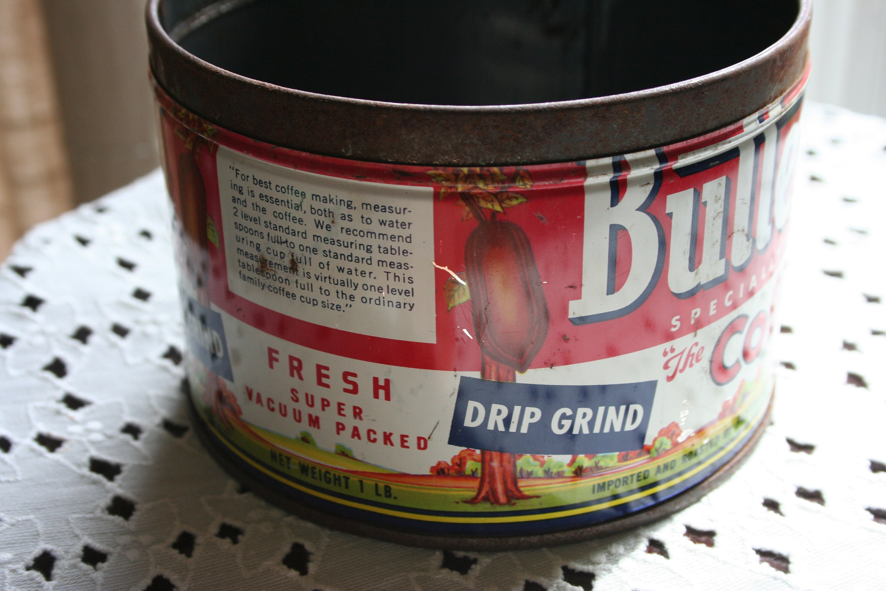 Vintage Butter Nut Coffee Tin No Lid Metal Coffee Tin Etsy