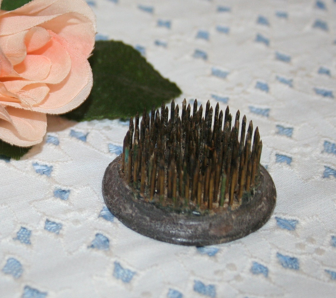 Round Metal Flower Frog Vintage Metal Flower Arranging Frog Etsy