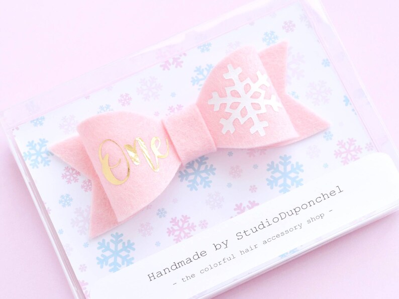 pink snowflake birthday hair accessories winter cake smash baby girl Pink winter Onederland first birthday hair bow headband or hair clip