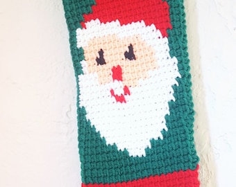 Crochet Christmas Stocking, Santa, Handmade, Personalized