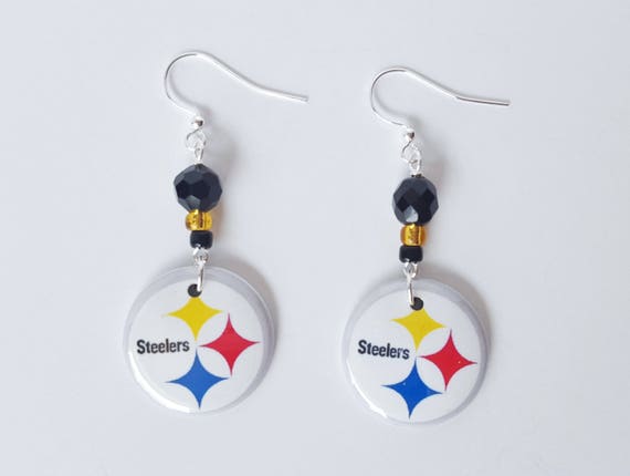 Pittsburgh Steeler button earrings