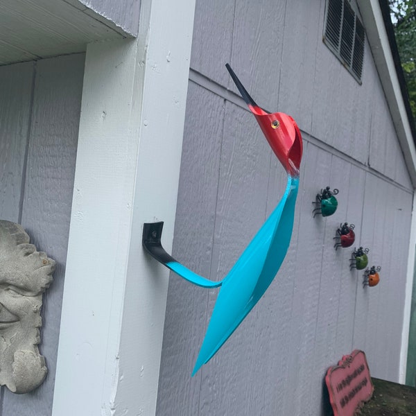 Tango, the teal woodpecker garden decor