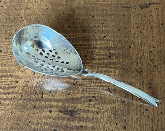 Sterling Tea Strainer Spoon Hammered Bowl Vintage Tea Spoon 