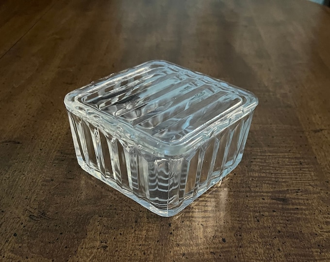 Glass Refrigerator Storage Container Ribbed Sides Flat Ribbed Etsy