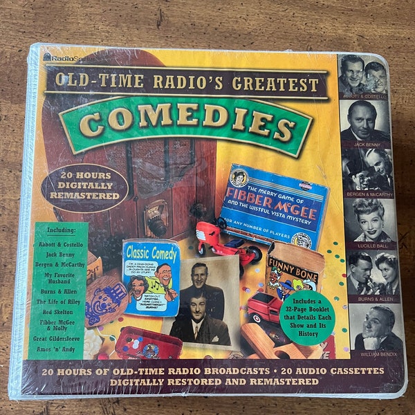 Old Time Radio Greatest Comedies 20 Audio Cassettes 32 Page Booklet Radio Spirits Media Bay Inc 2002 Never Opened