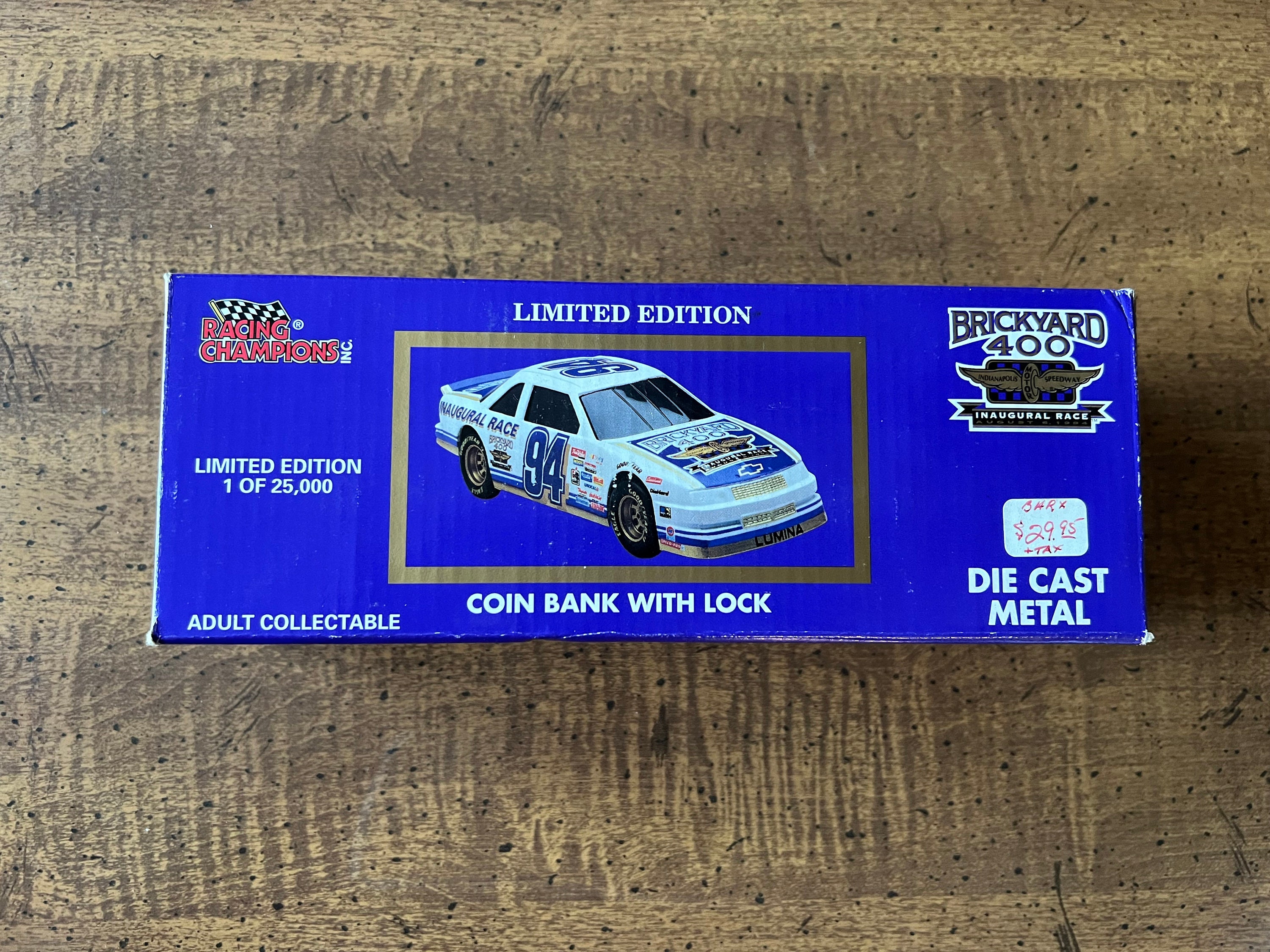 1994 Brickyard 400 Die Cast Nascar Bank Inaugural Race