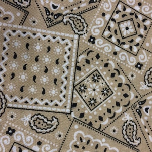 Assorted Bandana fabric &quot;Peek a Boo&quot; Denim Patches Handmade in the USA