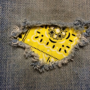 Assorted Bandana “Peek a Boo&quot;  Jean Iron On Patches by Holey Patches