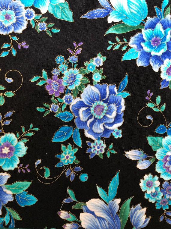 Navy Blue Floral Iron-On Patches By HoleyPatches - Assorted Sizes For Jean Repair