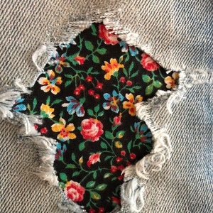 Country Floral in Black &quot;Peek a Boo&quot;  Jean Patches Super Strong Iron On- Denim by Hol(e)y Patches (Assorted Sizes)
