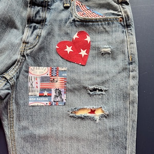 Set of 10 Inside/Outside AMERICANA Decorative Iron On Patches  (3&quot; x 5&quot;) by HoleyPatches