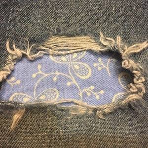 LIght Blue Decorative &quot;Peek a Boo&quot;  Jean Patches Super Strong Iron On- Denim by HoleyPatches