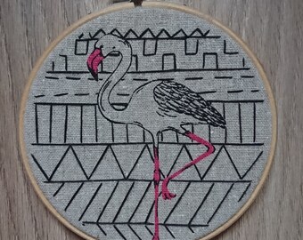 5 inch Geometric Flamingo Hoop