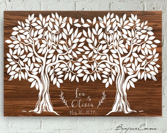 Wedding Guest Book Alternative Wood, Rustic Wedding Guest Book, wedding tree guest book, Unique Wedding Guestbooks, Signature Tree PRINTABLE