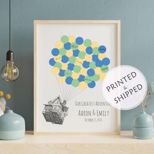 Up House Signature Balloon Guest Book Alternative – Wedding or Baby Shower Keepsake – Personalized Print – PRINTED & SHIPPED