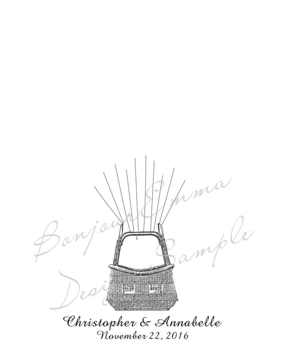 Hot Air Balloon Fingerprint Guest Book, Baby Shower Guestbook Thumb ...