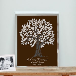 Memorial Guest Book Alternative, Funeral Book Alternative, Book of Condolences, In Loving Memory Book - Customized Signature Tree Printable