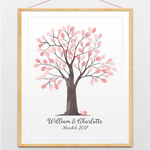 Wedding Guest Book Tree, Wedding Fingerprint Tree, Watercolor Tree, Baby Shower Thumb Print