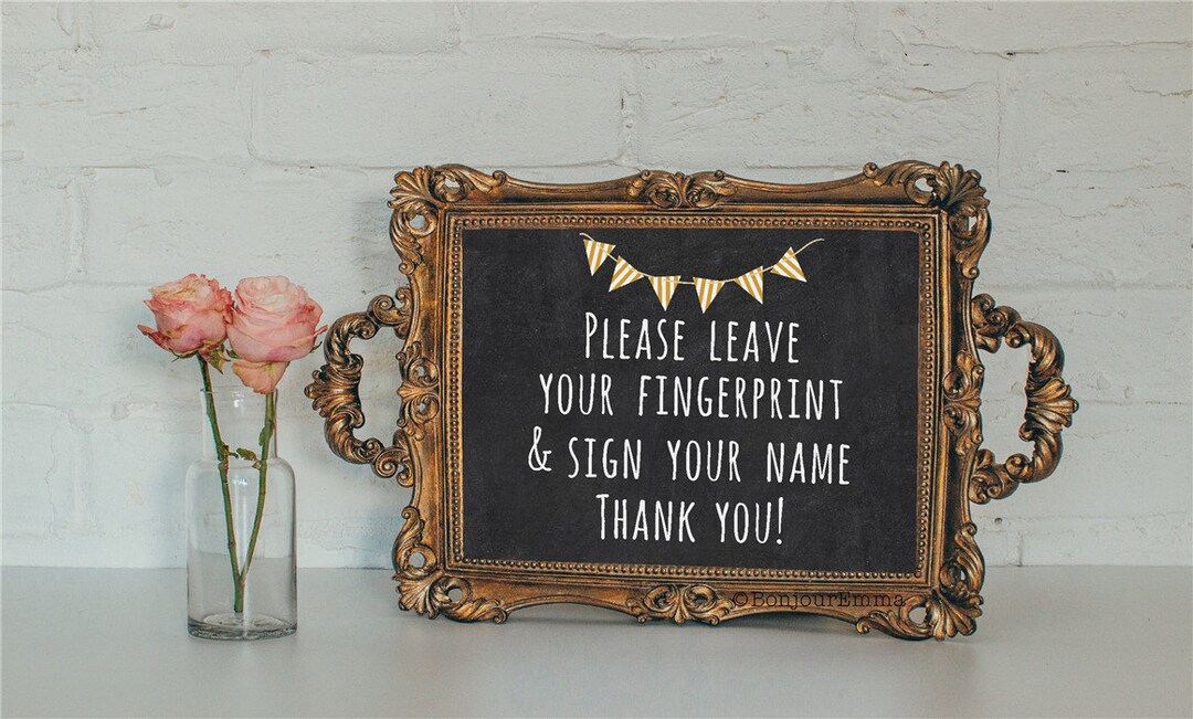 Fingerprint Guest Book Sign, Fingerprint Tree Thumbprint Balloons ...