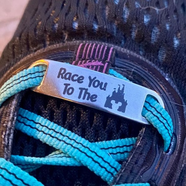 Race You To The Castle Shoe Charms | runDisney Gift | Disney Runner | Lace Charm | Running Shoe Accessory | Set of 2