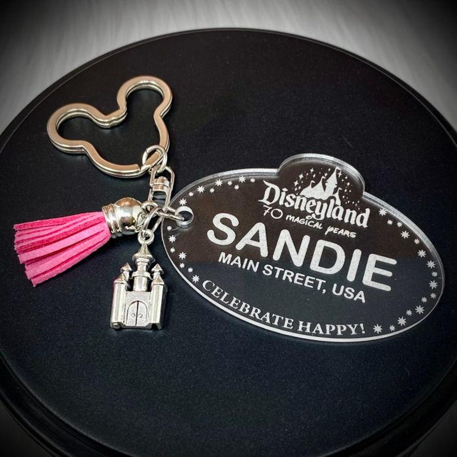 Disneyland 70th Celebration Cast Member Inspired Acrylic Key Chain - Etsy