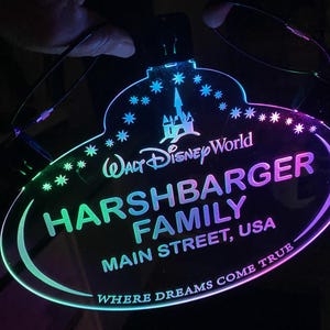 LED Light Up Disney World Cast Member Inspired Stroller Tag