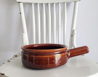 Old Swiss pottery fondue pot from Landert, cheese fondue