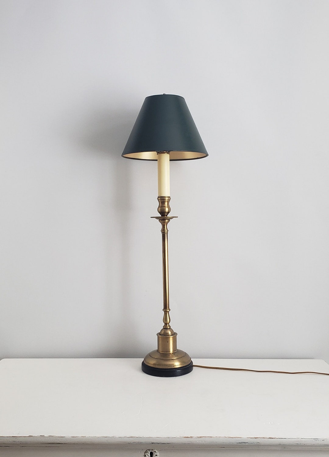 French Empire Style Brass Table Candle Holder Lamp - Etsy