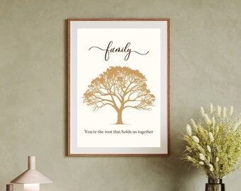 Family Tree | Printable Wall Art | Neutral Print | Wall Decor